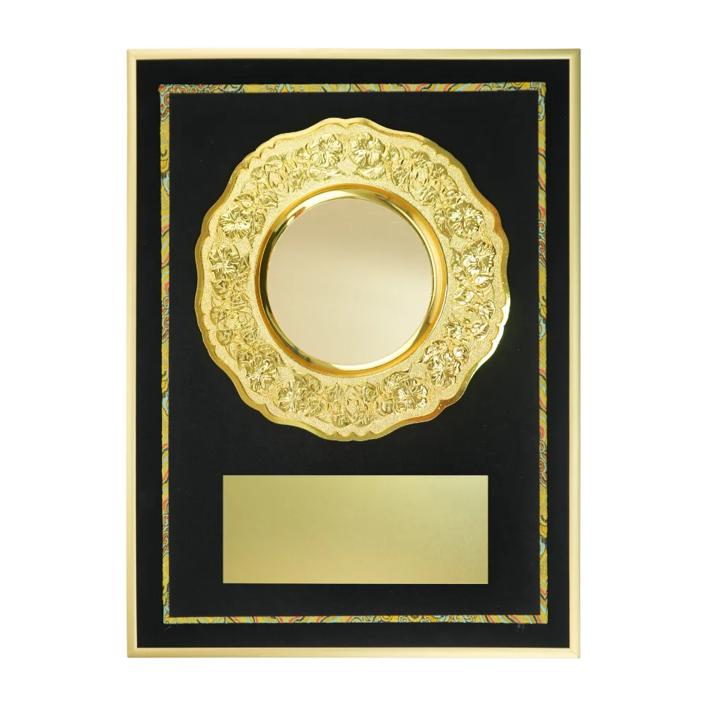 49214 - Award-Plaque-with-Gold-Plate-WPL-A3G-BLK-Front