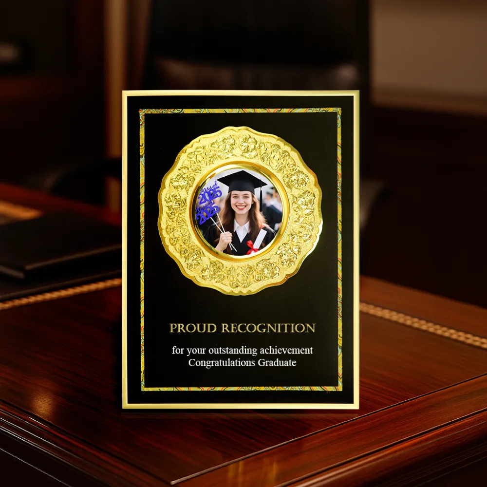 Aluminum Award Plaque A3 Size with Stand & Gold Plate in Presentation Box