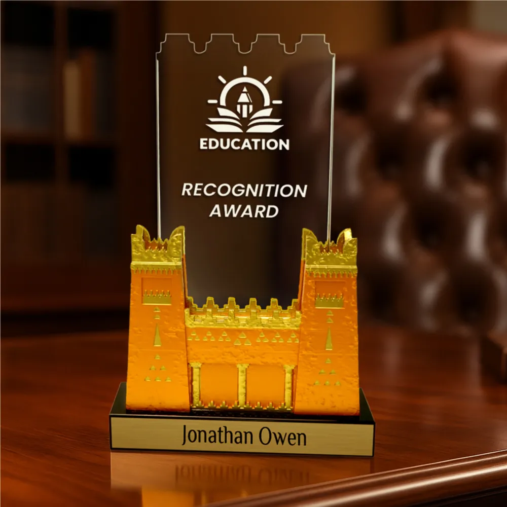 Castle Design Crystal Award in Black Presentation Box