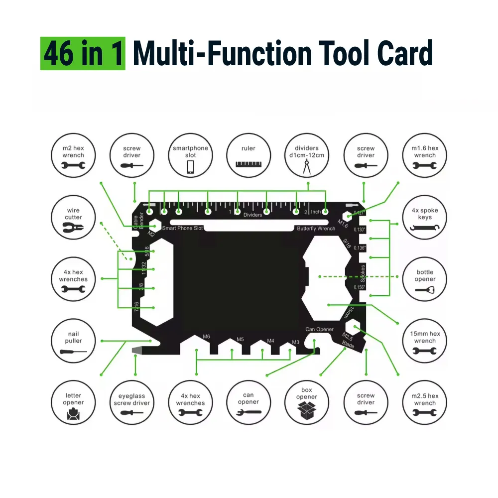 Multi-functional Tool Card in PU Leather Pouch