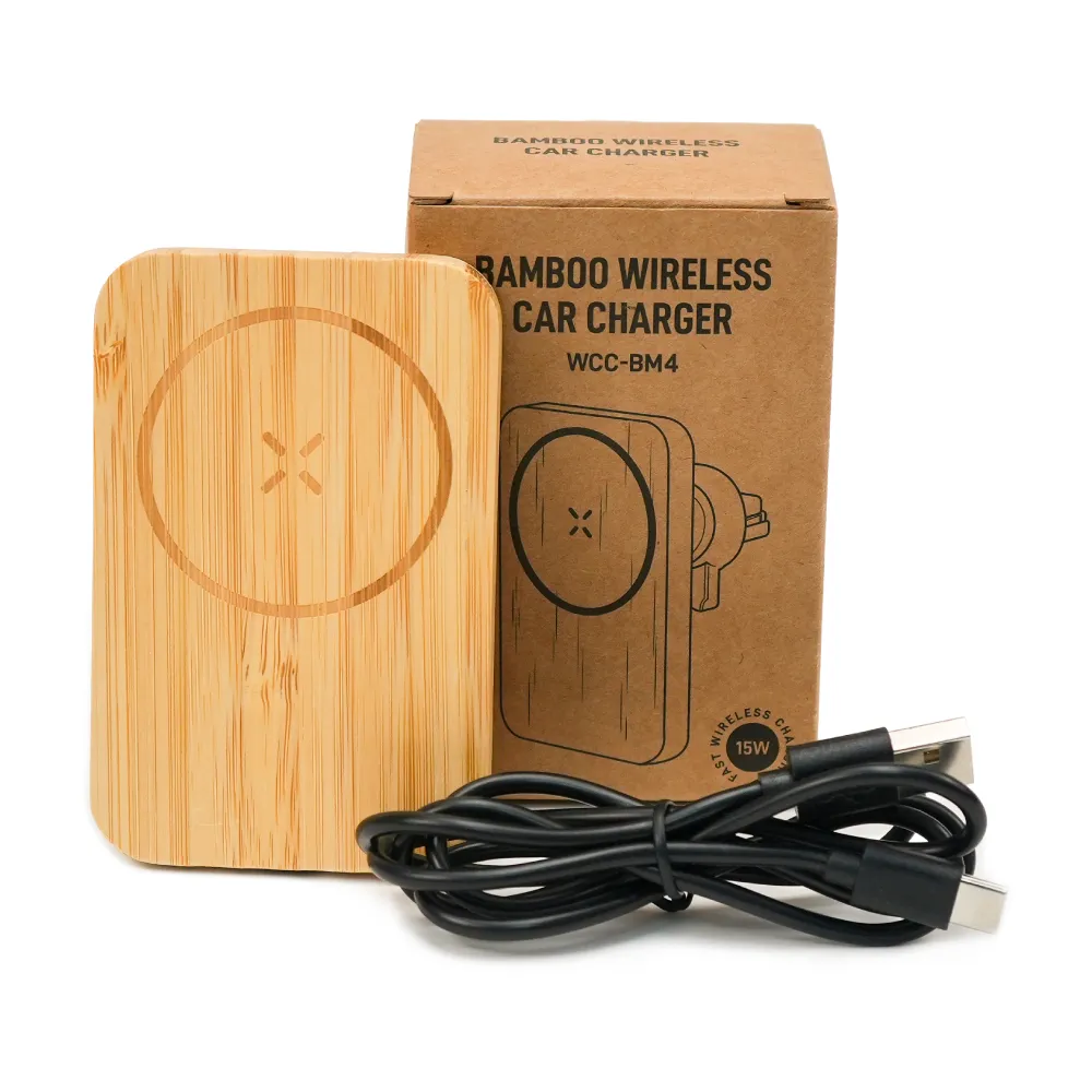 49096 - Bamboo-Wireless-Car-Charger-WCC-BM4-with-Box