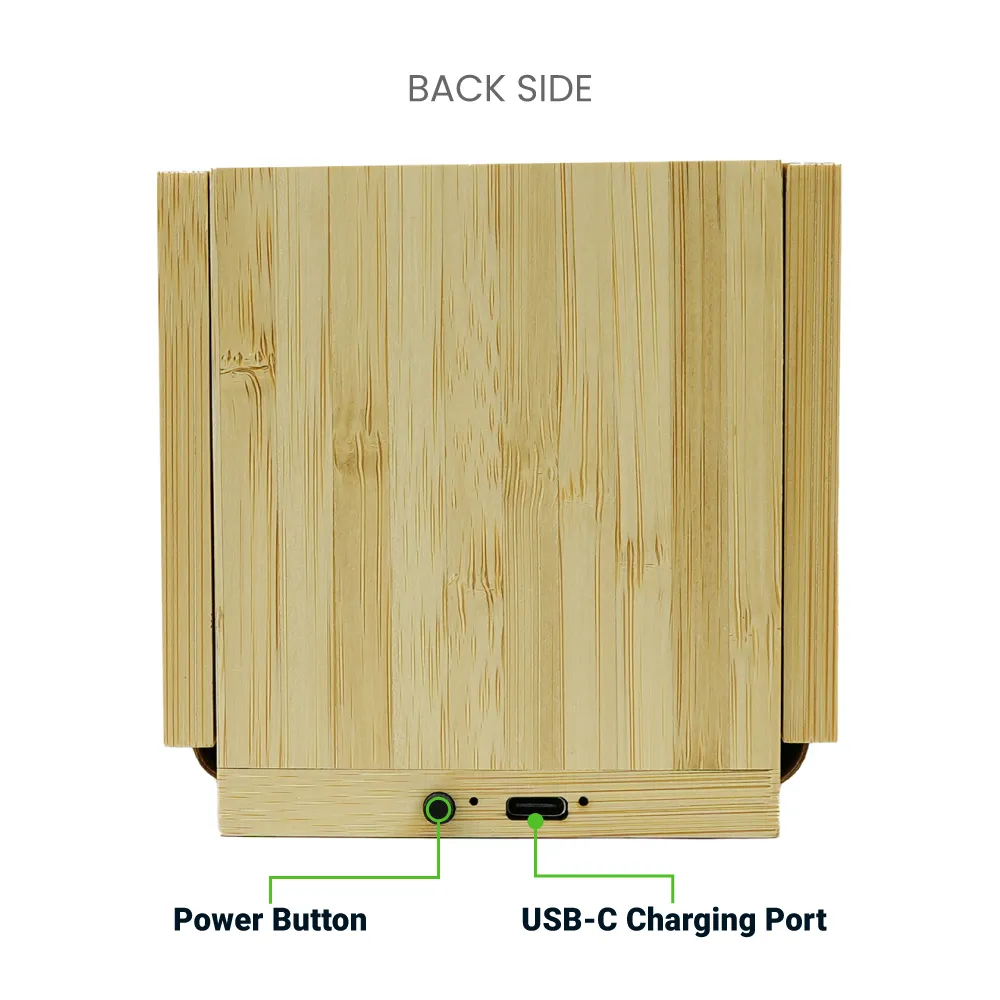 Foldable Bamboo Fast Wireless Charging Pad 15W with Mug Warmer and Pen Holder