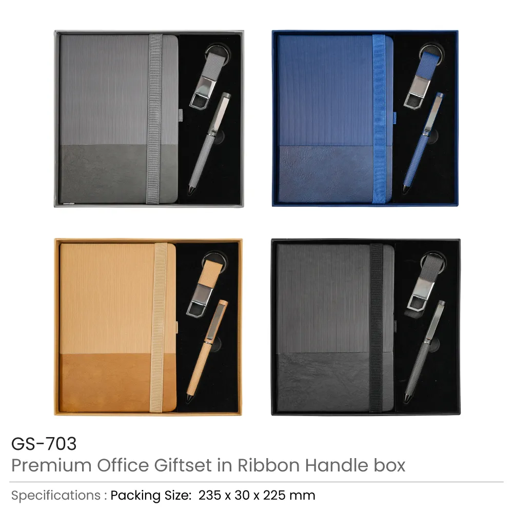 Premium Office Gift Set with Ribbon Handle Box