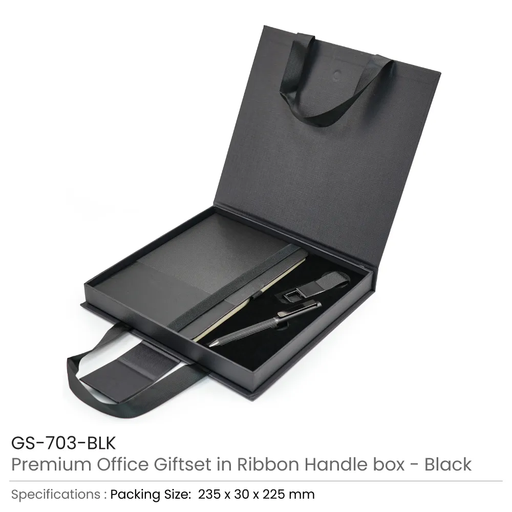 Premium Office Gift Set with Ribbon Handle Box