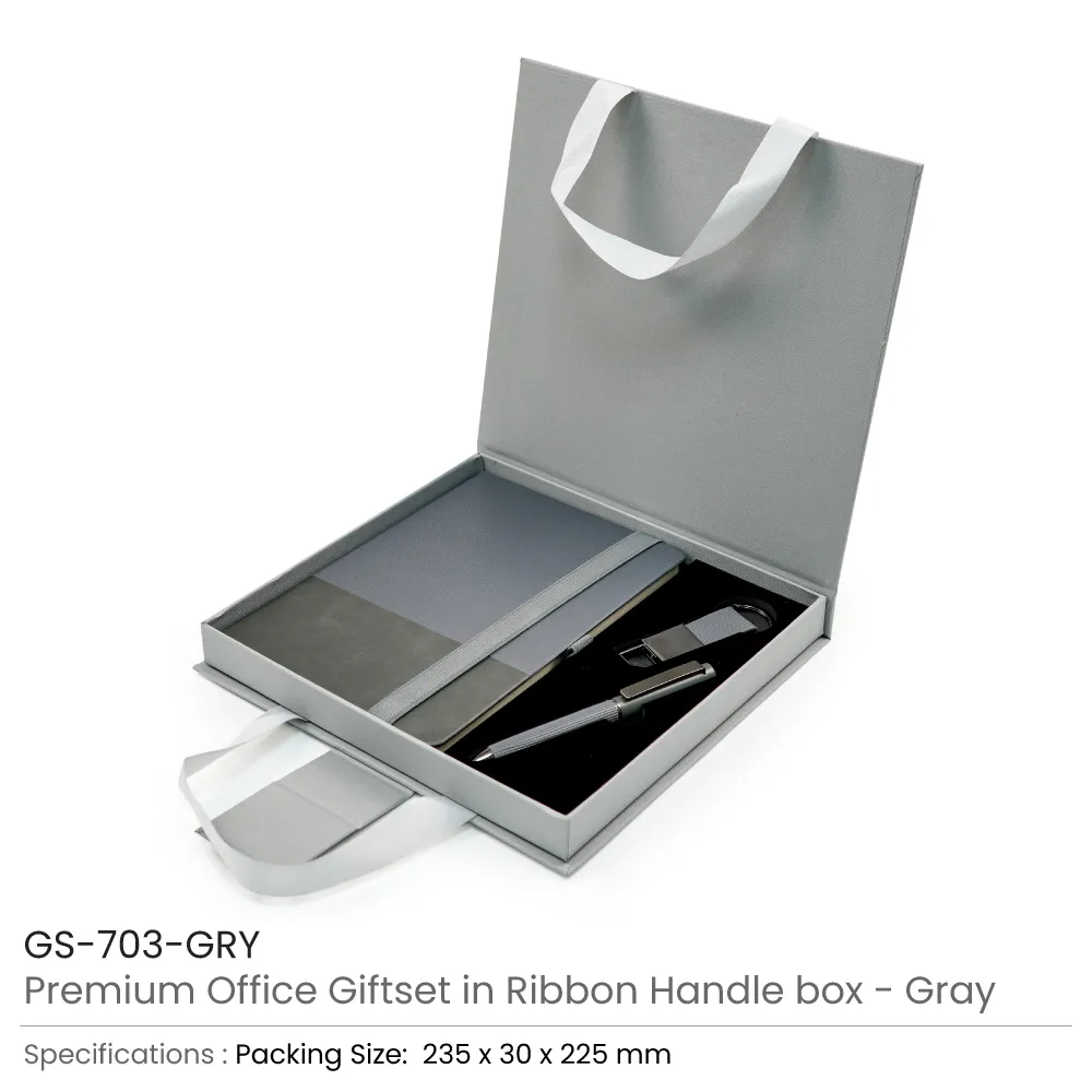 Premium Office Gift Set with Ribbon Handle Box