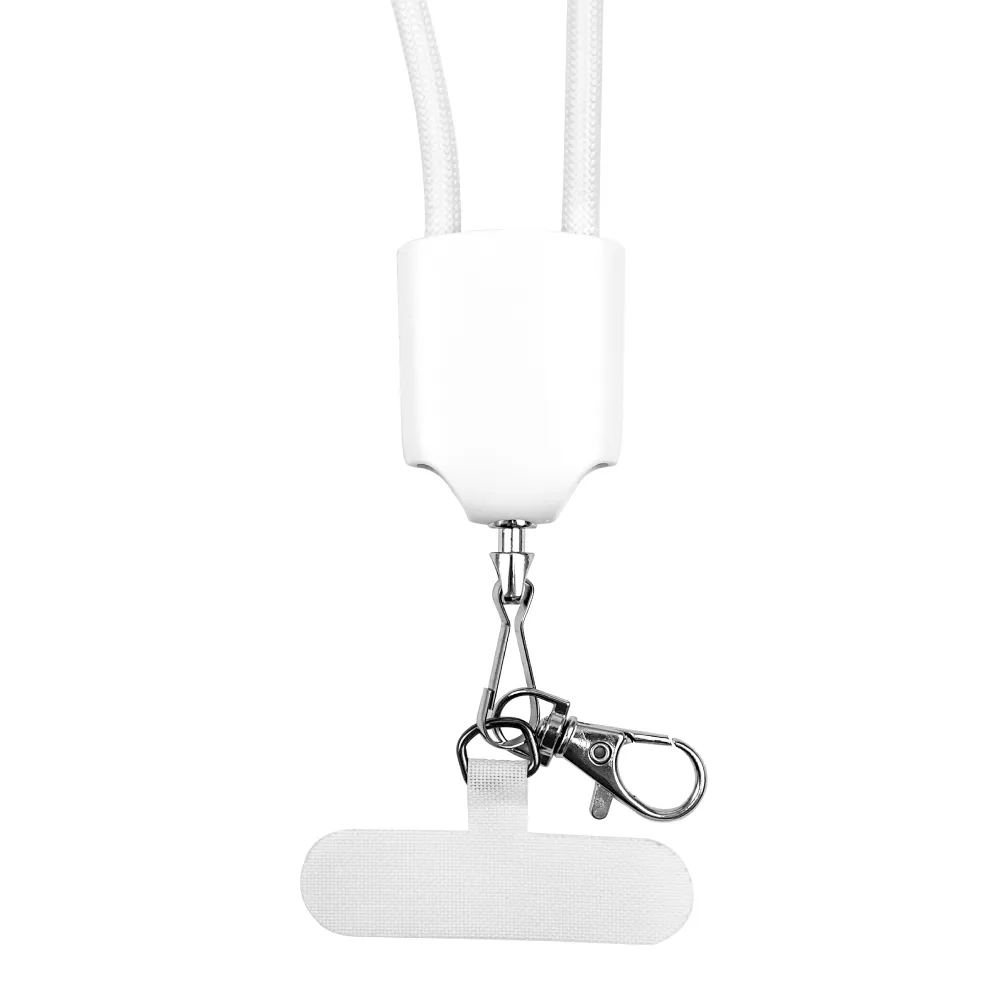 4 in 1 Lanyard Charging Cable 60W, 120cm Long with Hook for ID Card and Phone Pad