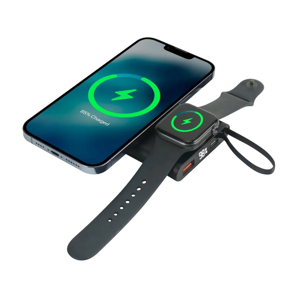 Magnetic Fast Wireless Charging Powerbank, 15W with iWatch Charger