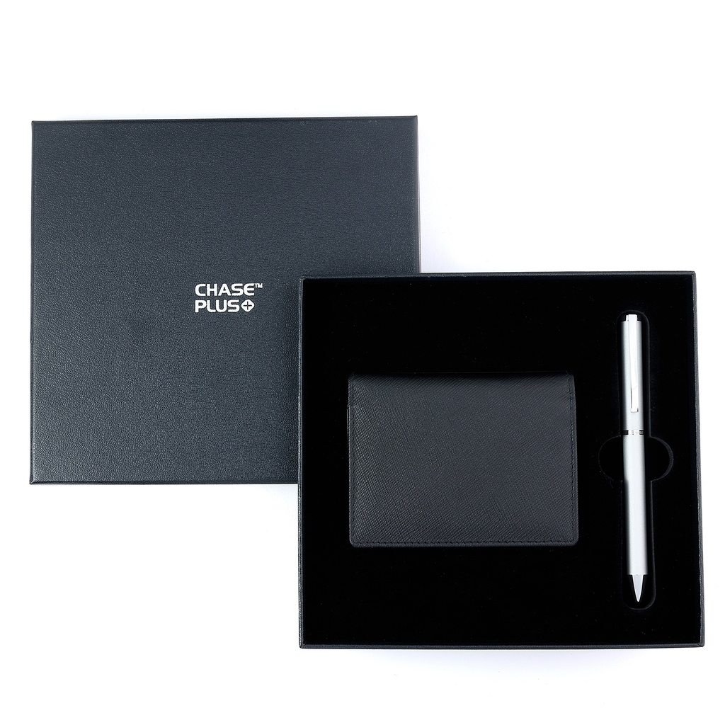 CHASE PLUS Business Gift Set-Glasgow BCH and Danza Matt Silver Pen