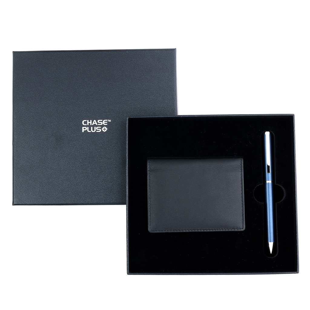CHASE PLUS Business Gift Set- Premio BCH and Danza Matt Blue Pen