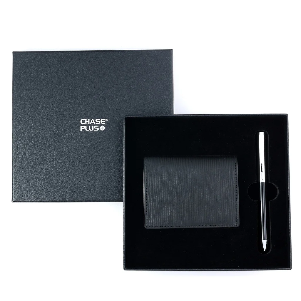CHASE PLUS Business Gift Set- Retso BCH and Danza Black Chrome Pen 
