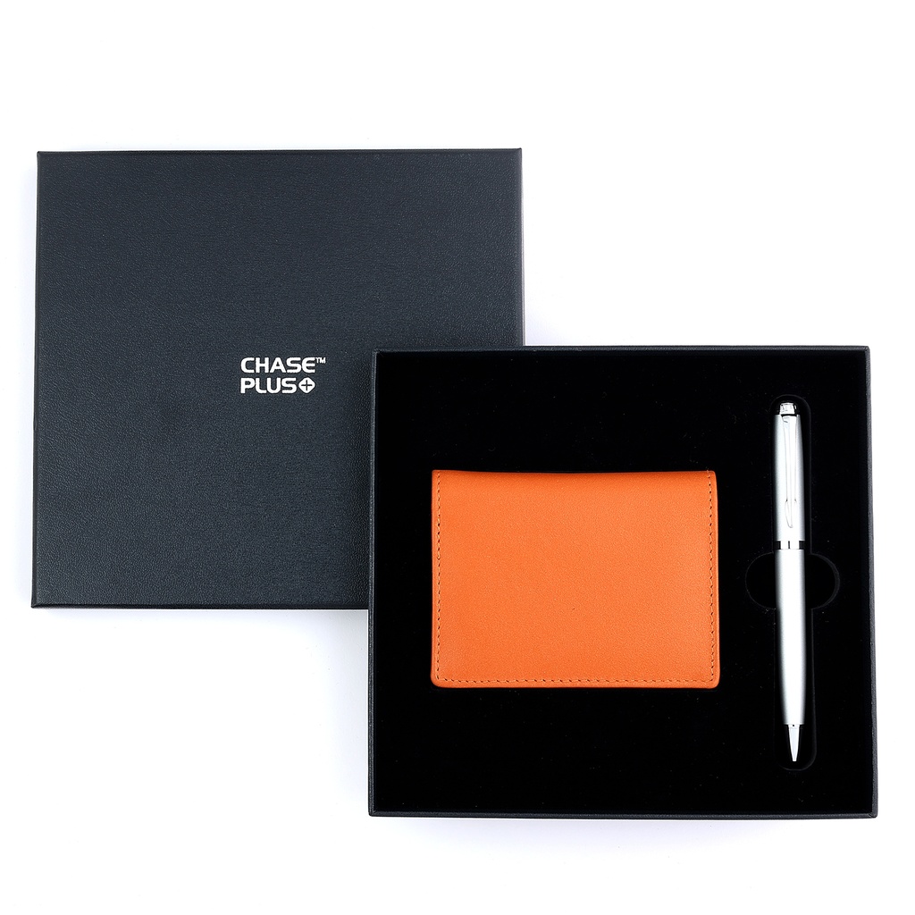 CHASE PLUS Business Gift Set- Bristol BCH and Libro Matt Silver Pen