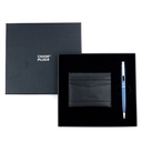  CHASE PLUS Business Gift Set-Retso Credit Card Holder and Kanora Matt Blue Pen 