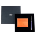 CHASE PLUS Business Gift Set- Bristol Credit Card Holder and Danza Blue Chrome Pen