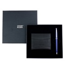 CHASE PLUS Business Gift Set- Glasgow Credit Card Holder and Lexer Blue Pen