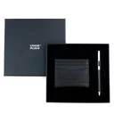 CHASE PLUS Business Gift Set- Glasgow Credit Card Holder and Danza Black Chrome Pen 