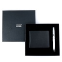CHASE PLUS Business Gift Set-Retso Men's Wallet and Kanora Matt Silver Pen 