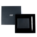 CHASE PLUS Business Gift Set-Retso Men's Wallet and Libro Matt Silver Pen 