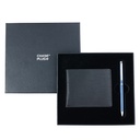 CHASE PLUS Business Gift Set-Retso Men's Wallet and Danza Matt Blue Pen 