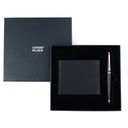 CHASE PLUS Business Gift Set-Glasgow Men's Wallet and Lexer Black Rosegold Pen 