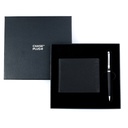 CHASE PLUS Business Gift Set-Glasgow Men's Wallet and Libro Matt Black Pen