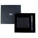 CHASE PLUS Business Gift Set-Glasgow Men's Wallet and Danza Blue Chrome Pen  