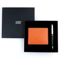 CHASE PLUS Business Gift Set-Bristol Men's Wallet and Kanora Black Chrome Pen 