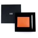 CHASE PLUS Business Gift Set-Bristol Men's Wallet and Libro Matt Silver Pen 
