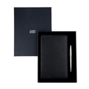 Business Gift Set-Capre Leather Covered Organizer Black and Lexer Gun Metal Pen