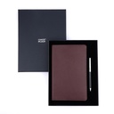 Business Gift Set-Capre Leather Covered Organizer Chocolate Brown and Danza Black Chrome Pen 
