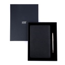 Business Gift Set-Domino Leather Covered Organizer and Lexer Gun Metal Pen