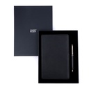 Business Gift Set-Domino Leather Covered Organizer and Lexer Black Rosegold Pen