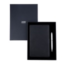 Business Gift Set-Domino Leather Covered Organizer and Libro Matt Silver Pen 