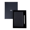 Business Gift Set-Domino Leather Covered Organizer and Danza Matt Silver Pen 