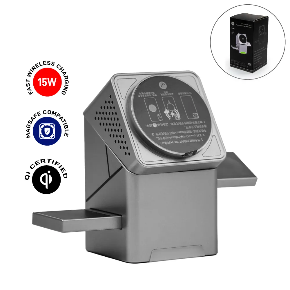 3-in-1 Rotating Wireless Charging Station 15W Fast Charging
