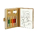 Eco-Friendly Drawing Pad Set with Colored Pencils, Sharpener & Eraser