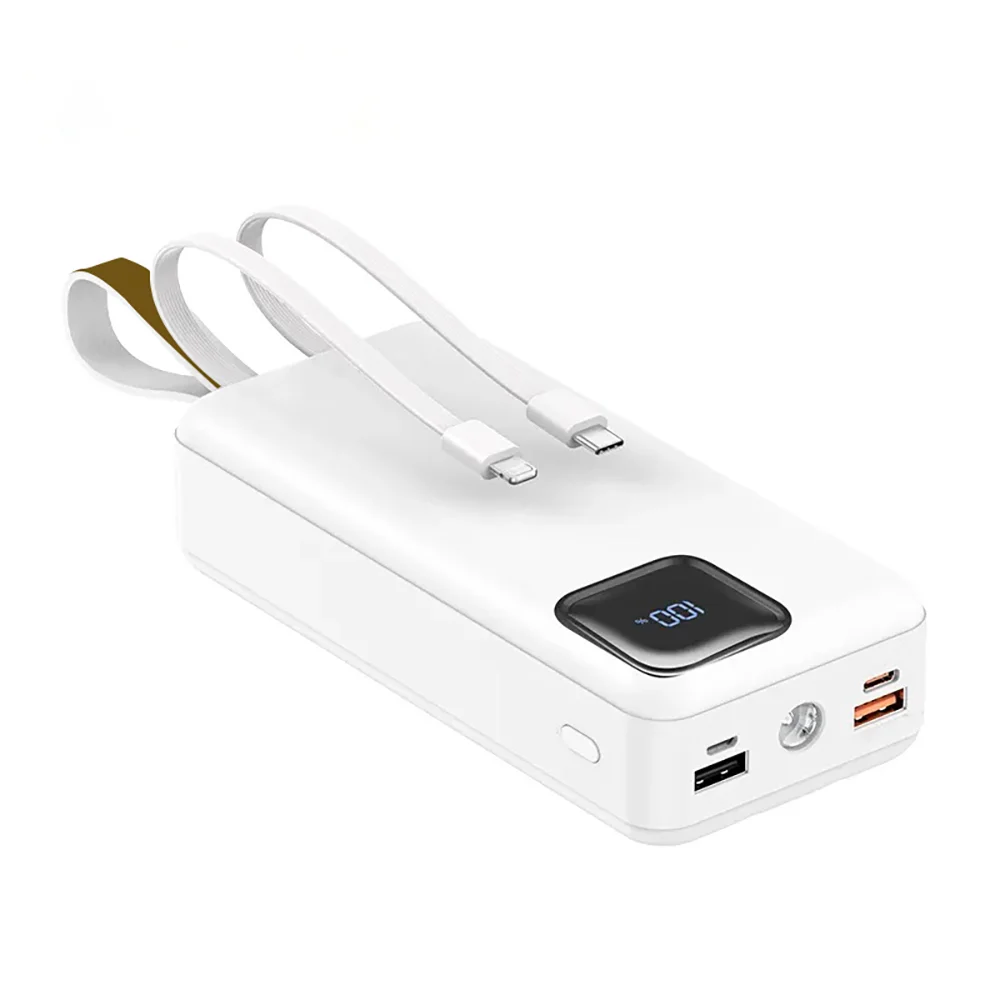 Fast Charging Powerbank 30,000 mAh with Flashlight & Leather Strap