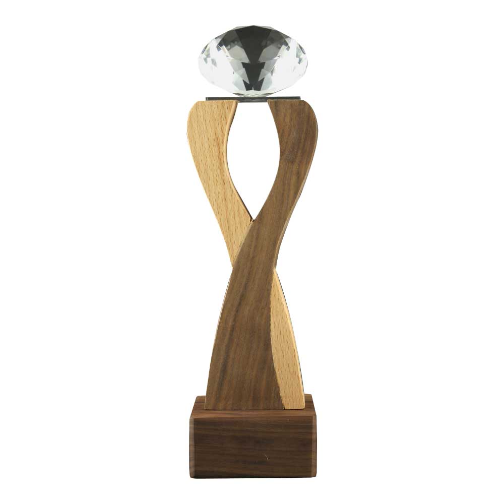 Wooden Crystal Trophy