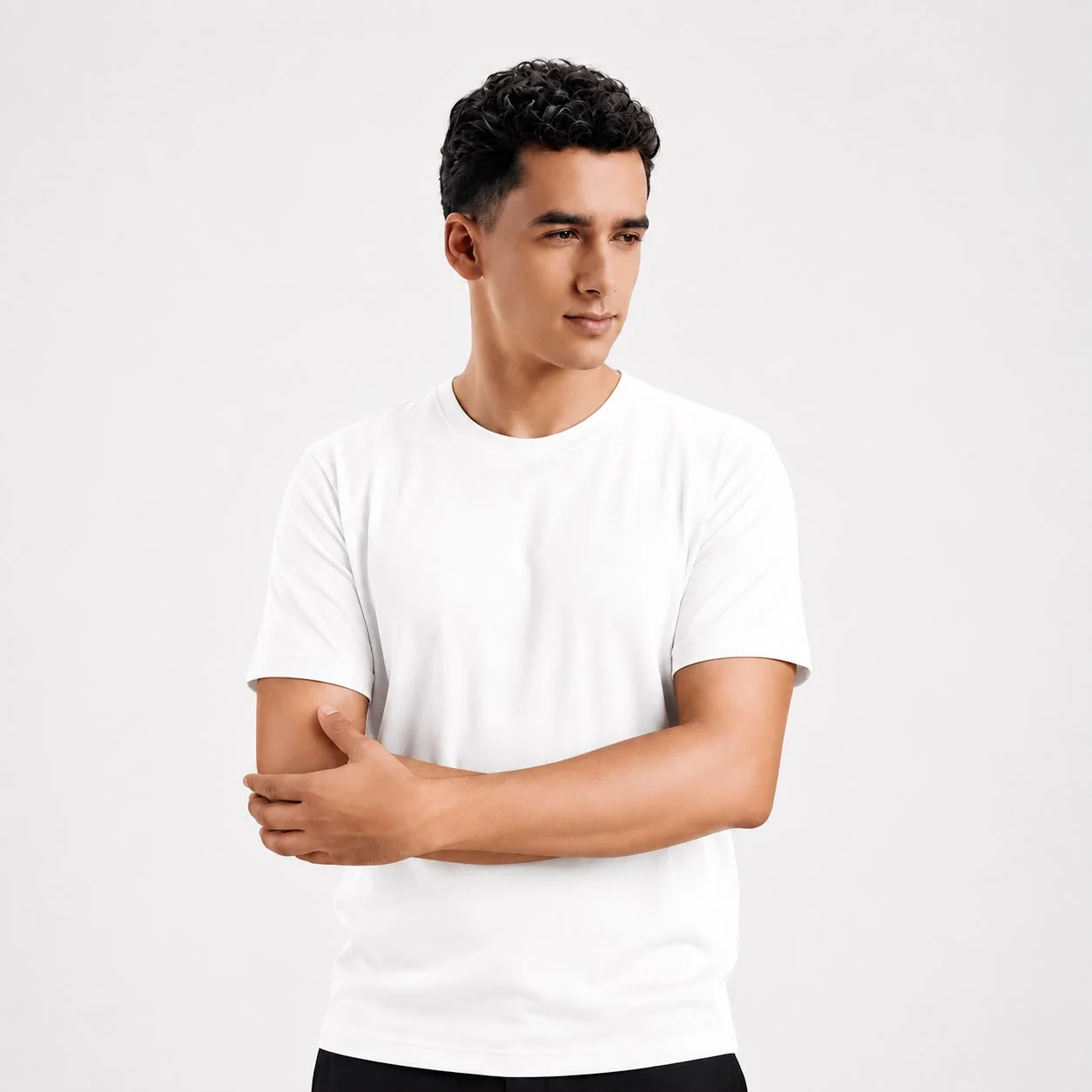 AGGERT Round Neck T-Shirt SUPIMA MERCERISED Cotton 220 GSM White