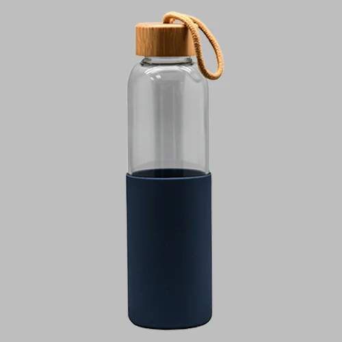 Glass Water Bottle with Bamboo lid 500ml