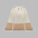 Jute Base Cotton Drawstring Bag 