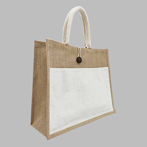JUTE/CANVAS BAG WHITE STS 28013