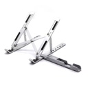 AGGERT Foldable Aluminum Laptop Stand with Phone holder  Silver