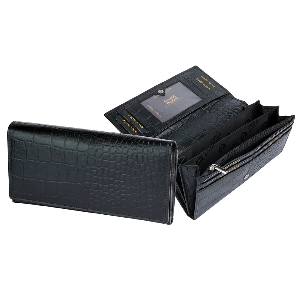 CHASE PLUS Ladies Wallet Fiora black Croco