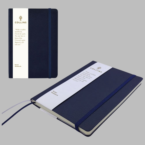 Collins- Glasgow B6 Navy Blue grainy Note Book