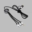 3 in1 long cable with LED light up logo 