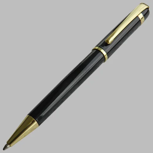 Metal Pen Black With Gold Clip