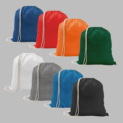 Recycled Cotton Drawstring Bags, 145gsm