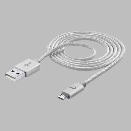 Usb Data Cable Microusb 1M Silver