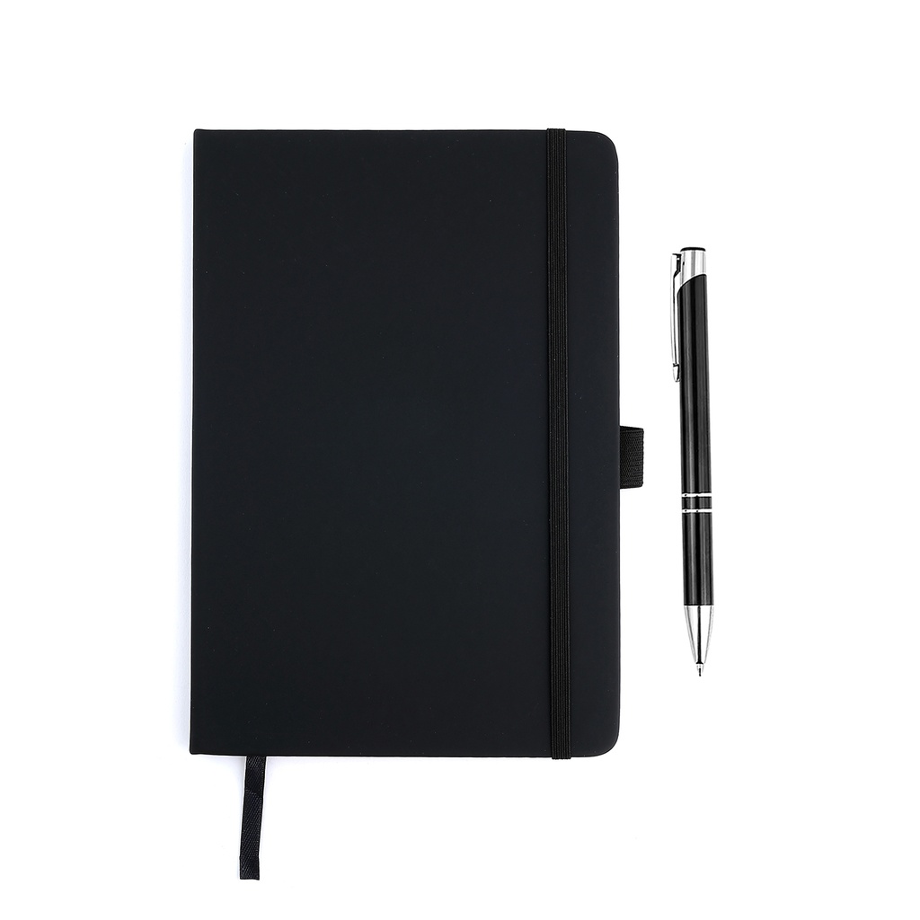A5 PU Economic Notebook and pen Black 