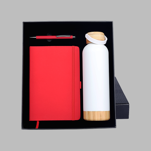 Combination Gift Set- A5 Notebook, Water Bottle, Metal Pen 